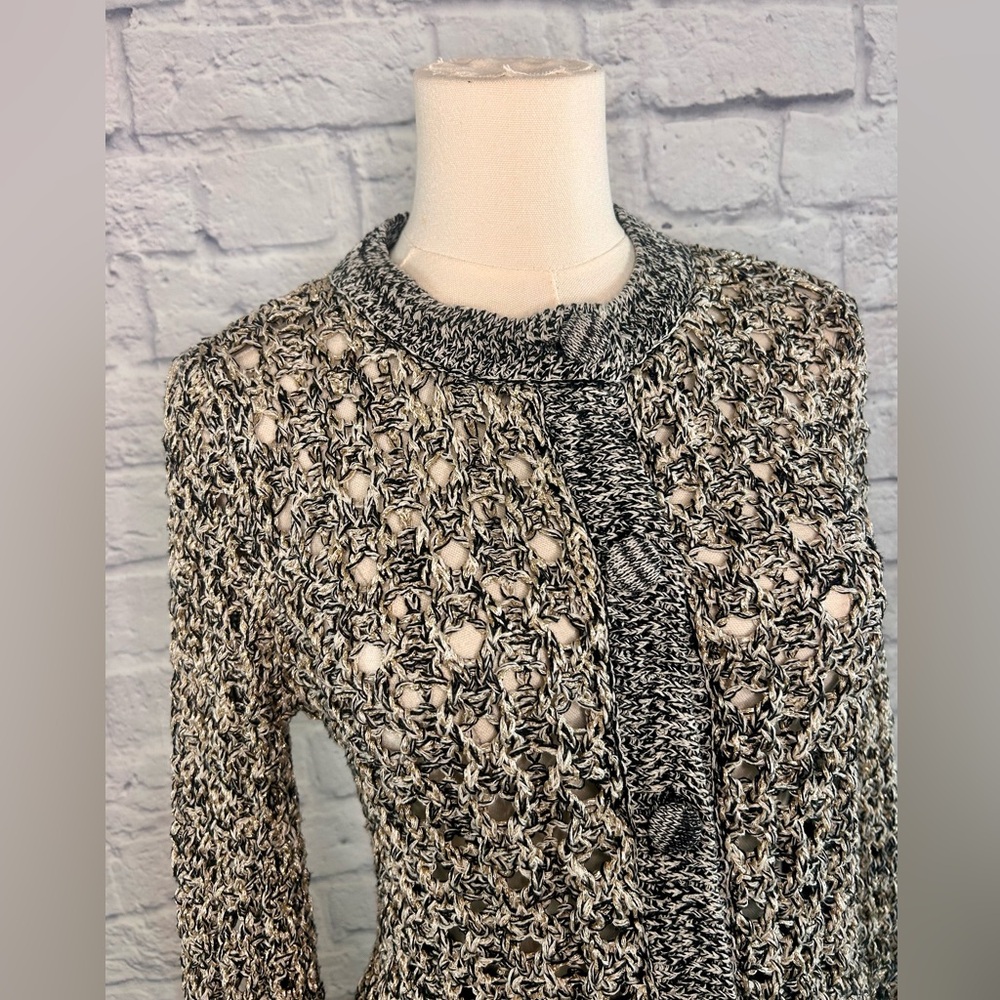 2 Piece Styled Outfit ZARA Gold Black Textured Sweater Black Mini Skirt Office - Picture 5 of 16